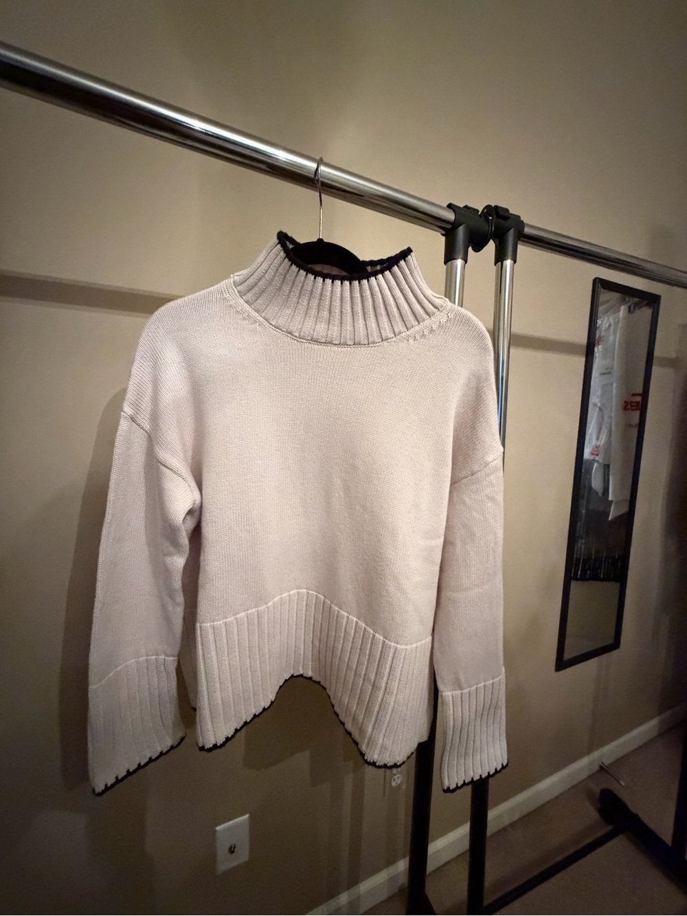 GAP Neutral Cream Ribbed Turtleneck Sweater